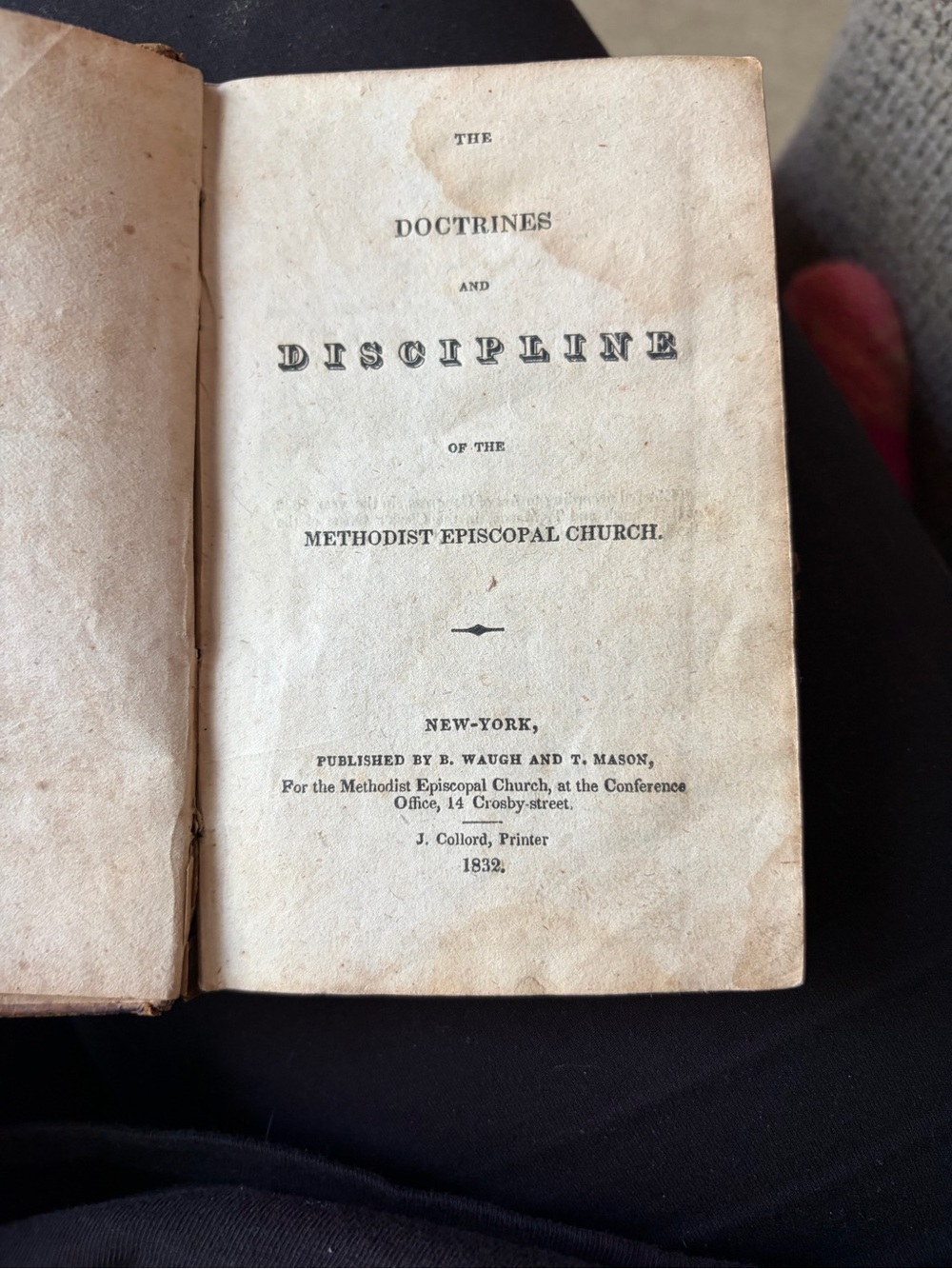 Antique 1832 Leather Bound Book "The Doctrines and Discipline"